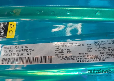 2024 Jeep Wrangler 4-Door Willys 4X4 z USA, uszkodzony, nr VIN 1C4PJXDN4RW157857